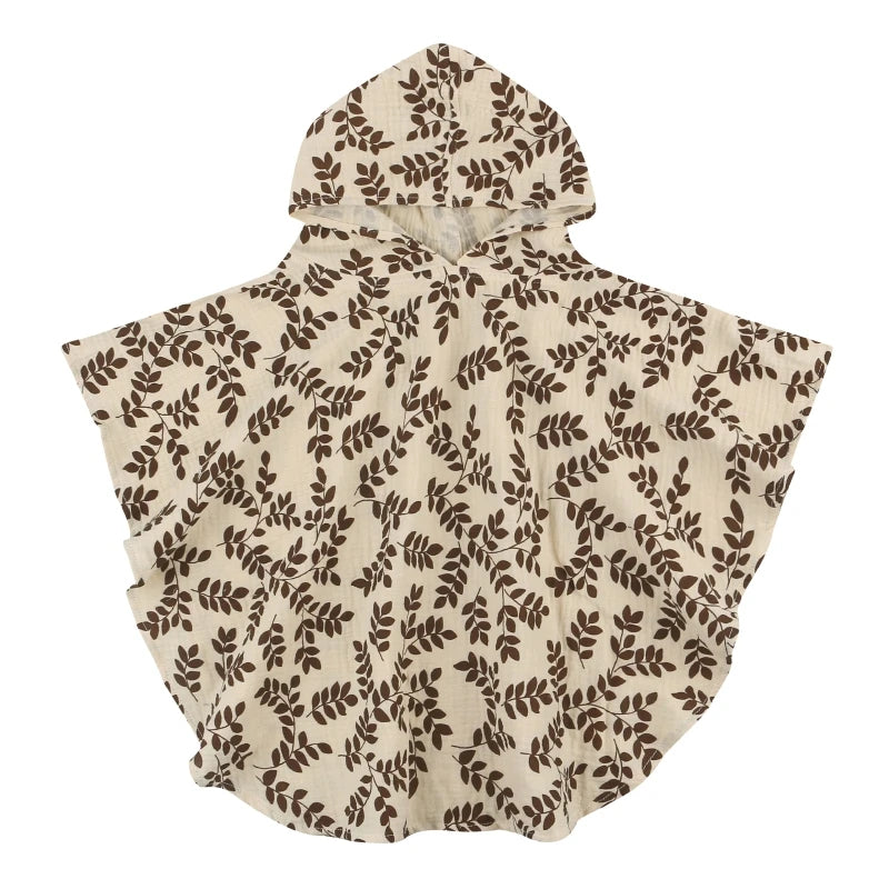 Soft Cotton Baby Hooded Towel Bath Towel for Boys Girls Bathrobe Sleepwear Children'S Clothing Floral/Solid Color Infant Ponchos