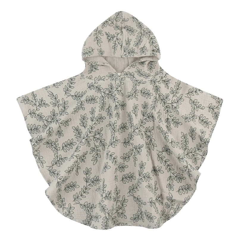 Soft Cotton Baby Hooded Towel Bath Towel for Boys Girls Bathrobe Sleepwear Children'S Clothing Floral/Solid Color Infant Ponchos
