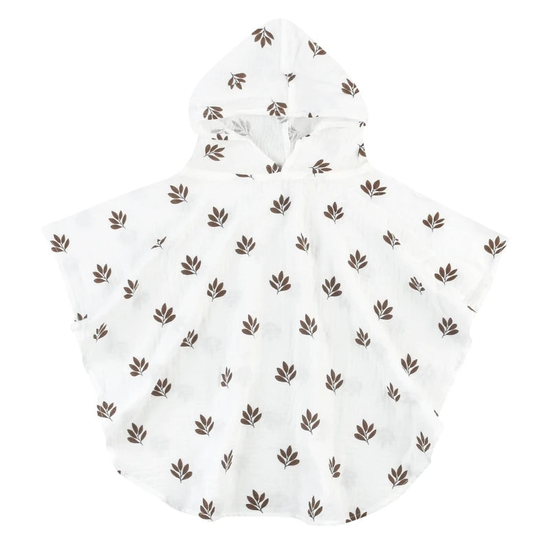 Soft Cotton Baby Hooded Towel Bath Towel for Boys Girls Bathrobe Sleepwear Children'S Clothing Floral/Solid Color Infant Ponchos