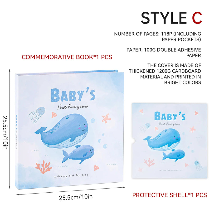 Baby Pregnancy Memory Book DIY Family Kids Record Growth Photo Album First Year Scrapbook Album Baby Memory Book for New Parents