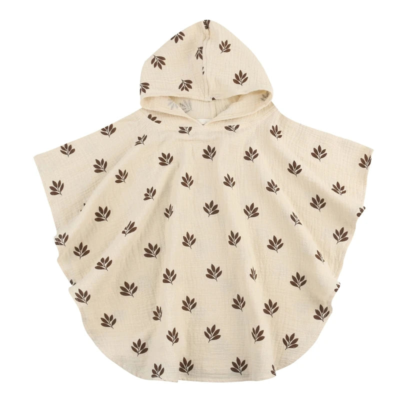 Soft Cotton Baby Hooded Towel Bath Towel for Boys Girls Bathrobe Sleepwear Children'S Clothing Floral/Solid Color Infant Ponchos