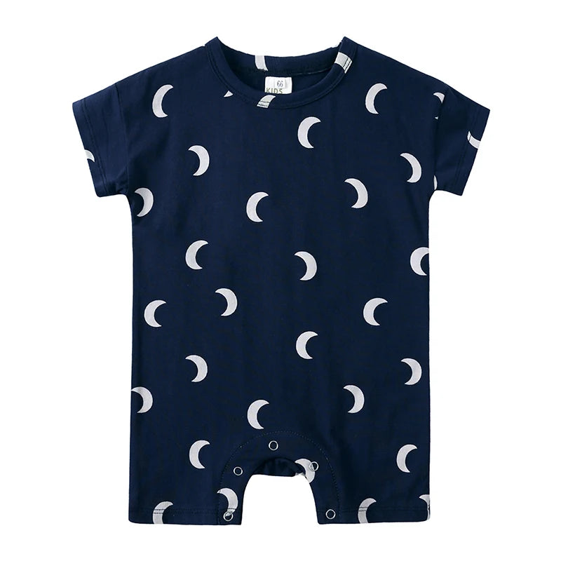 Baby Summer Rompers Unisex Newborn Baby Knitted Stripes Newborn Romper Baby Boy Girl Clothing Cotton Clothes with Button Closure