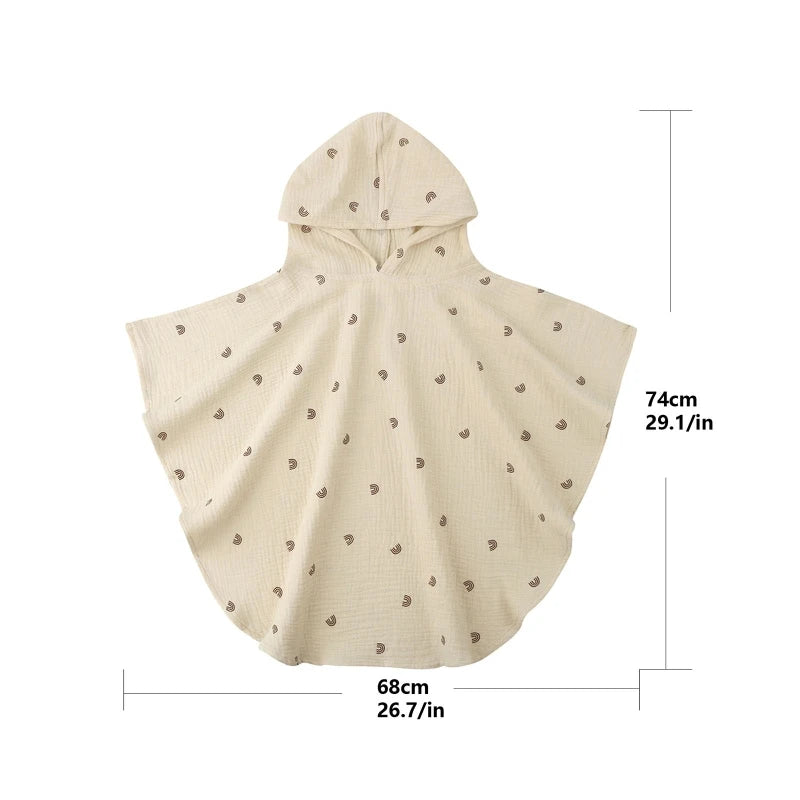 Soft Cotton Baby Hooded Towel Bath Towel for Boys Girls Bathrobe Sleepwear Children'S Clothing Floral/Solid Color Infant Ponchos