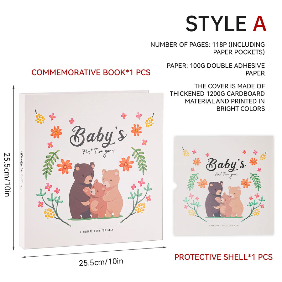 Baby Pregnancy Memory Book DIY Family Kids Record Growth Photo Album First Year Scrapbook Album Baby Memory Book for New Parents
