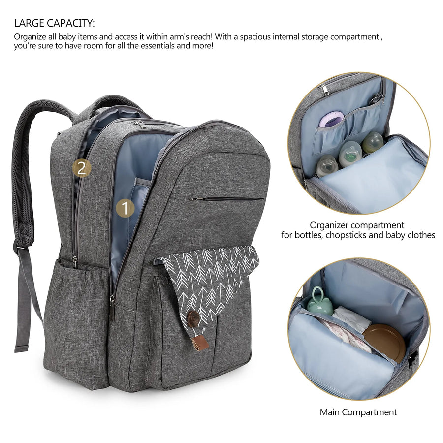 Diaper Bag Backpack，Baby Diaper Bag, Multifunctional Water-Repellent Travel Backpack Large Diaper Bag Backpack