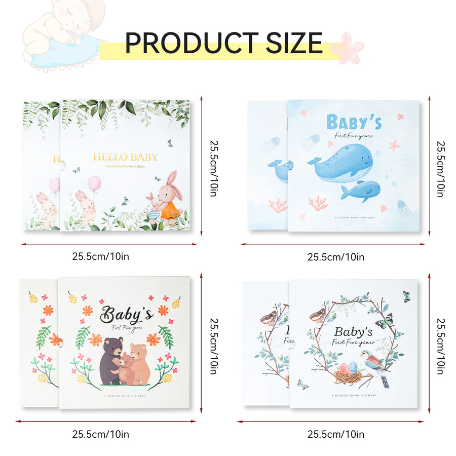 Baby Pregnancy Memory Book DIY Family Kids Record Growth Photo Album First Year Scrapbook Album Baby Memory Book for New Parents