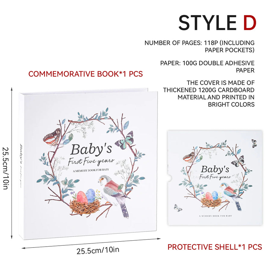 Baby Pregnancy Memory Book DIY Family Kids Record Growth Photo Album First Year Scrapbook Album Baby Memory Book for New Parents
