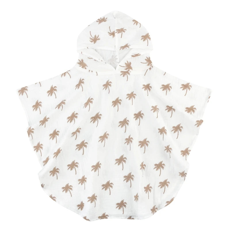 Soft Cotton Baby Hooded Towel Bath Towel for Boys Girls Bathrobe Sleepwear Children'S Clothing Floral/Solid Color Infant Ponchos
