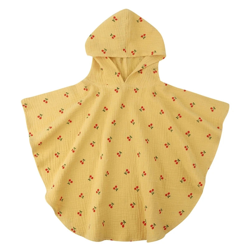 Soft Cotton Baby Hooded Towel Bath Towel for Boys Girls Bathrobe Sleepwear Children'S Clothing Floral/Solid Color Infant Ponchos