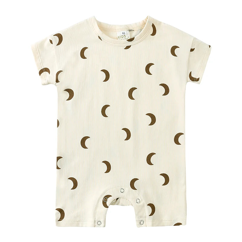Baby Summer Rompers Unisex Newborn Baby Knitted Stripes Newborn Romper Baby Boy Girl Clothing Cotton Clothes with Button Closure