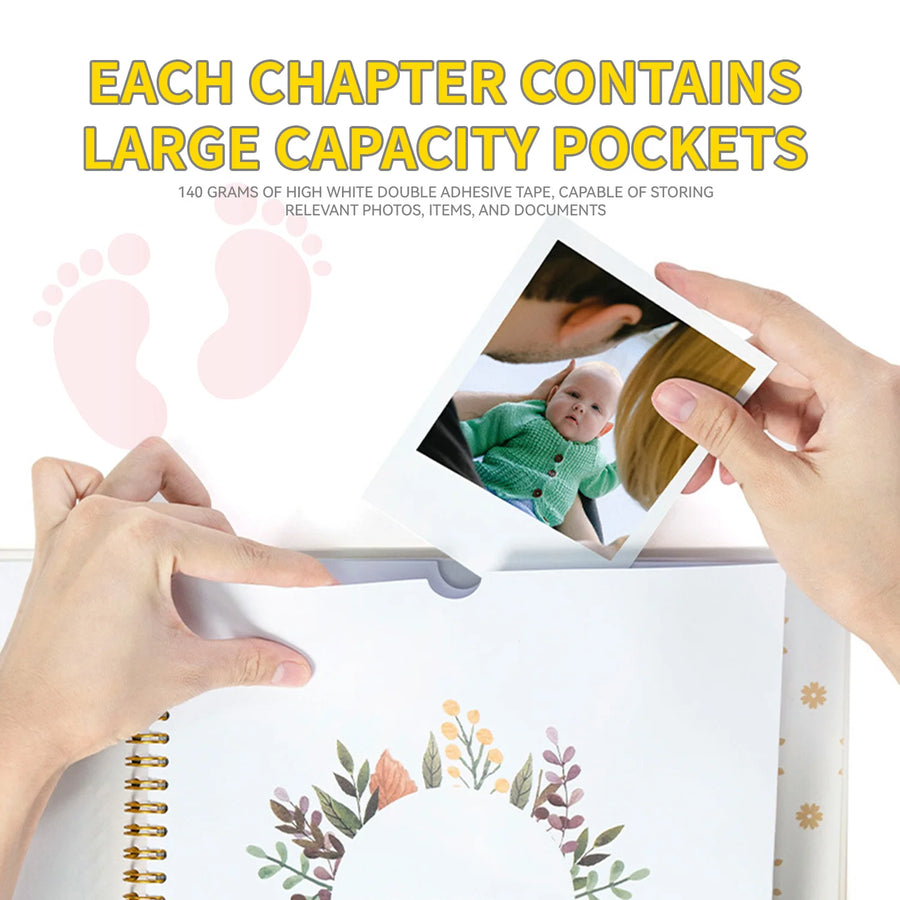 Baby Pregnancy Memory Book DIY Family Kids Record Growth Photo Album First Year Scrapbook Album Baby Memory Book for New Parents