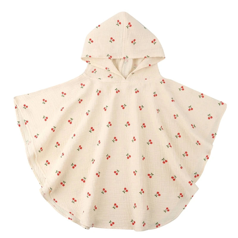 Soft Cotton Baby Hooded Towel Bath Towel for Boys Girls Bathrobe Sleepwear Children'S Clothing Floral/Solid Color Infant Ponchos