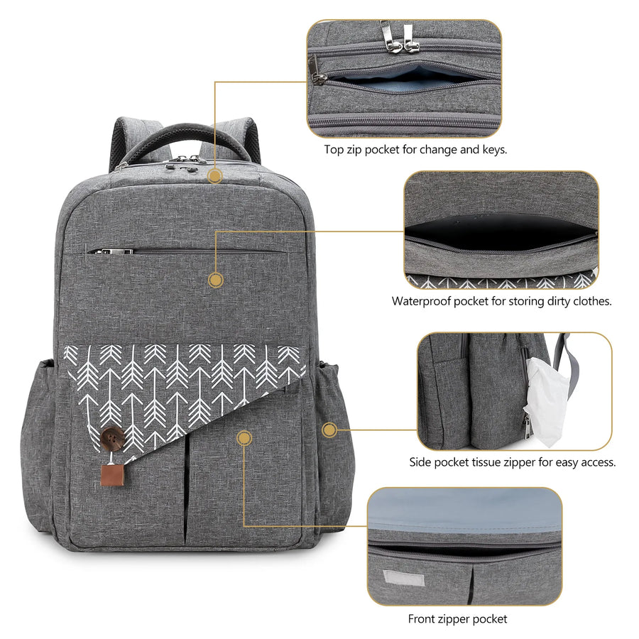 Diaper Bag Backpack，Baby Diaper Bag, Multifunctional Water-Repellent Travel Backpack Large Diaper Bag Backpack