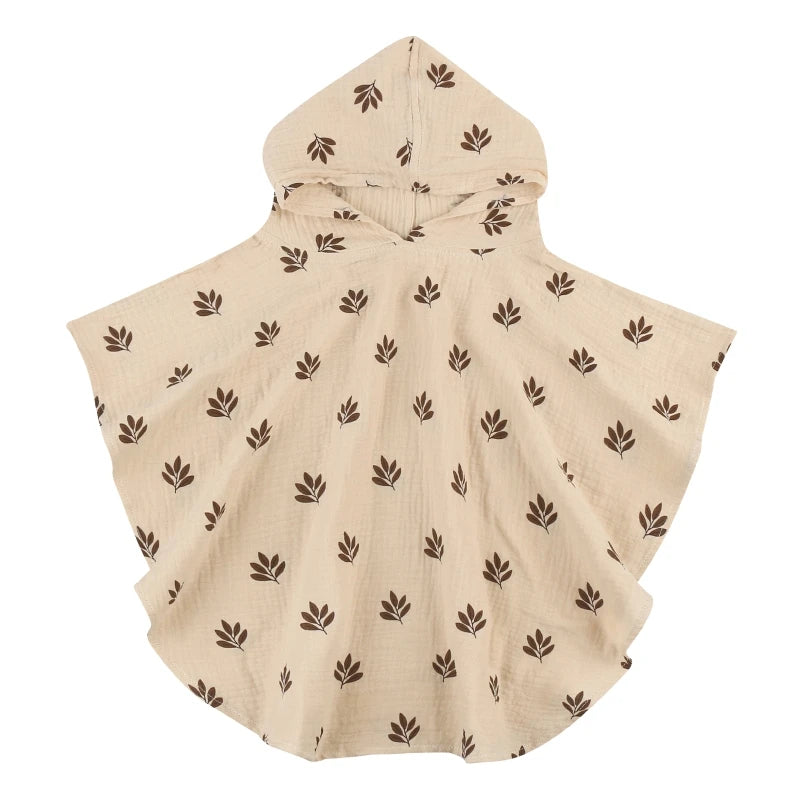 Soft Cotton Baby Hooded Towel Bath Towel for Boys Girls Bathrobe Sleepwear Children'S Clothing Floral/Solid Color Infant Ponchos