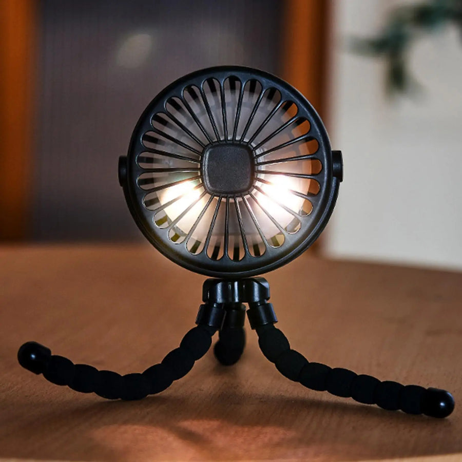 1Pcs Baby Stroller Fan Mini Portable Outdoor Fan USB 3 Speed Flexible Octopus Fan Tripod Clip on Handheld Fan for Stroller Crib