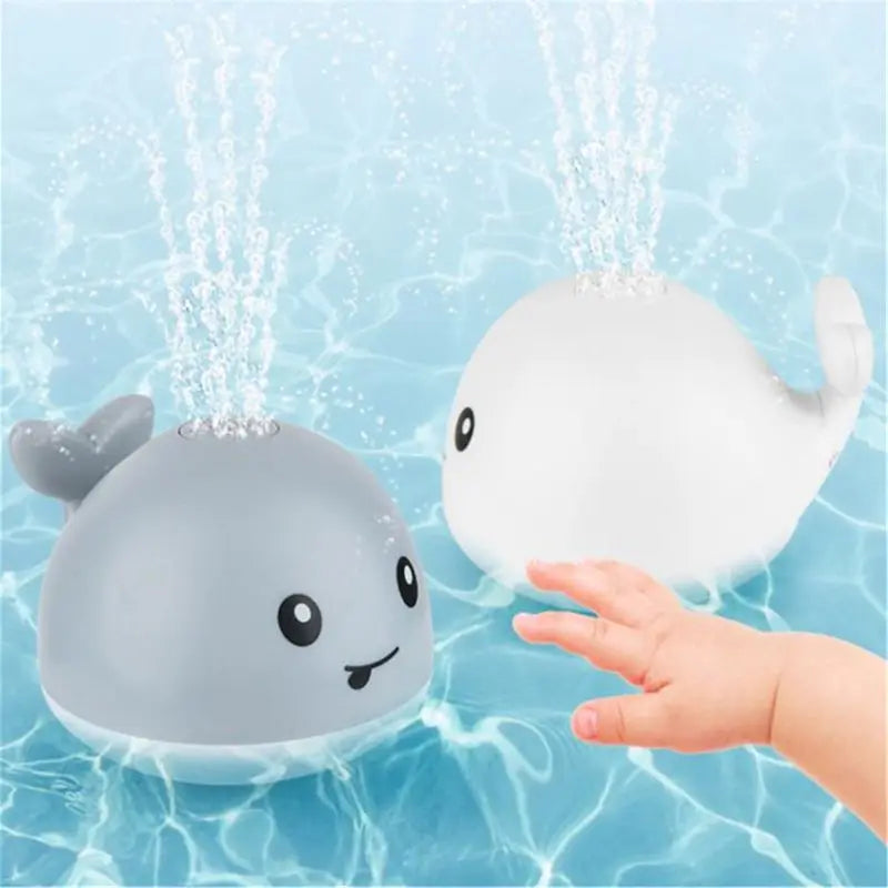 Electric Cartoon Whale Flashing Ball Water Squirting Sprinkler Baby Bath Toy Automatic Squirting Water Baby Bath Toy