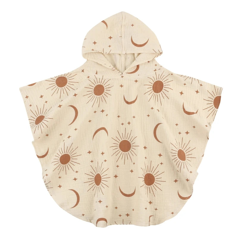 Soft Cotton Baby Hooded Towel Bath Towel for Boys Girls Bathrobe Sleepwear Children'S Clothing Floral/Solid Color Infant Ponchos
