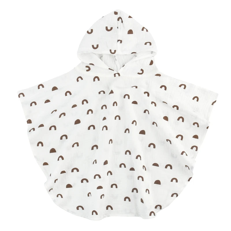Soft Cotton Baby Hooded Towel Bath Towel for Boys Girls Bathrobe Sleepwear Children'S Clothing Floral/Solid Color Infant Ponchos