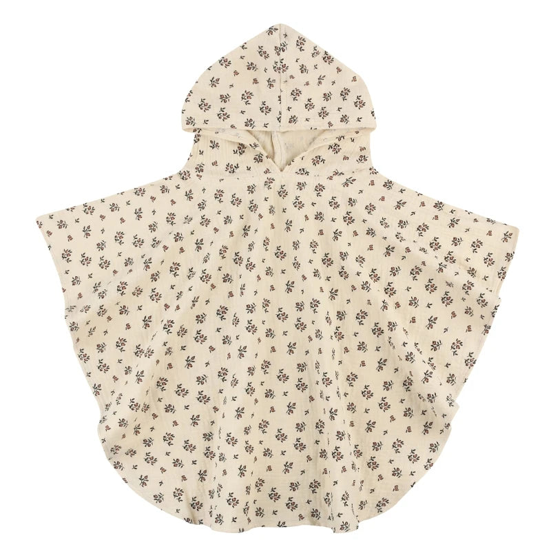 Soft Cotton Baby Hooded Towel Bath Towel for Boys Girls Bathrobe Sleepwear Children'S Clothing Floral/Solid Color Infant Ponchos