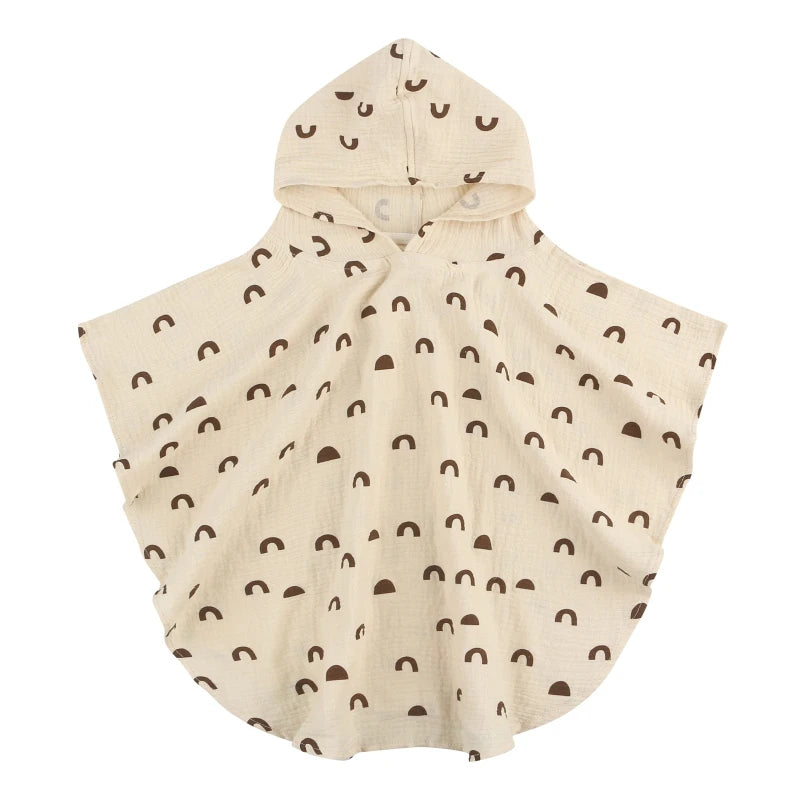 Soft Cotton Baby Hooded Towel Bath Towel for Boys Girls Bathrobe Sleepwear Children'S Clothing Floral/Solid Color Infant Ponchos
