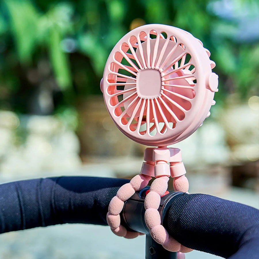 1Pcs Baby Stroller Fan Mini Portable Outdoor Fan USB 3 Speed Flexible Octopus Fan Tripod Clip on Handheld Fan for Stroller Crib
